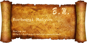 Borhegyi Malvin névjegykártya
